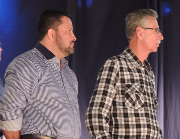 Carlão Motorista e padre João Carlos em evento no Jd. Europa